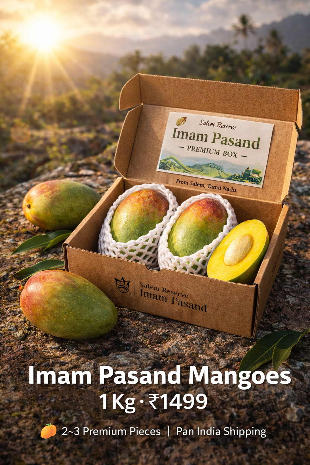 Imam Pasand Mangoes from Salem (1 Kg) β Rare South Indian Premium Box | βΉ1499