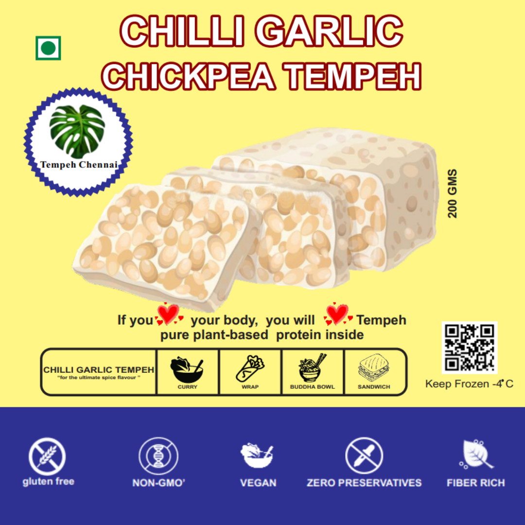 Chilli Garlic Chickpea Tempeh | 200g