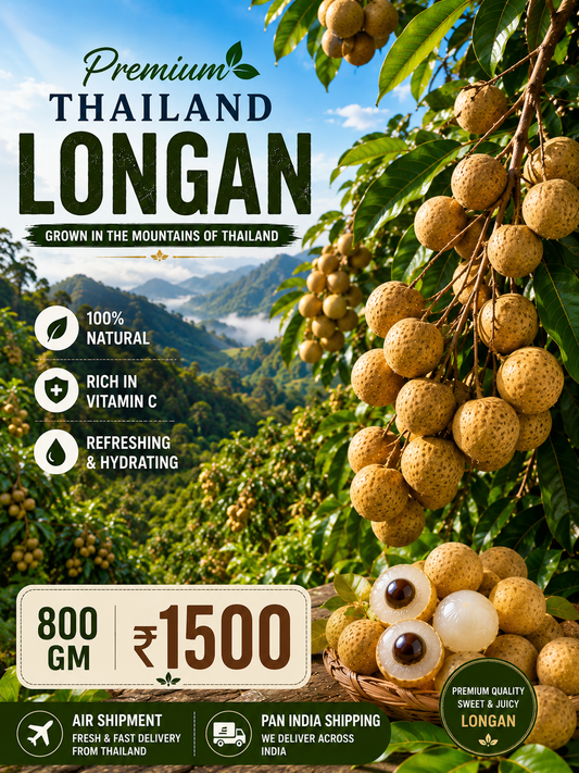 Premium Thailand Litchi Longan (800g) | Air Imported Fresh Fruit | Pan India Delivery