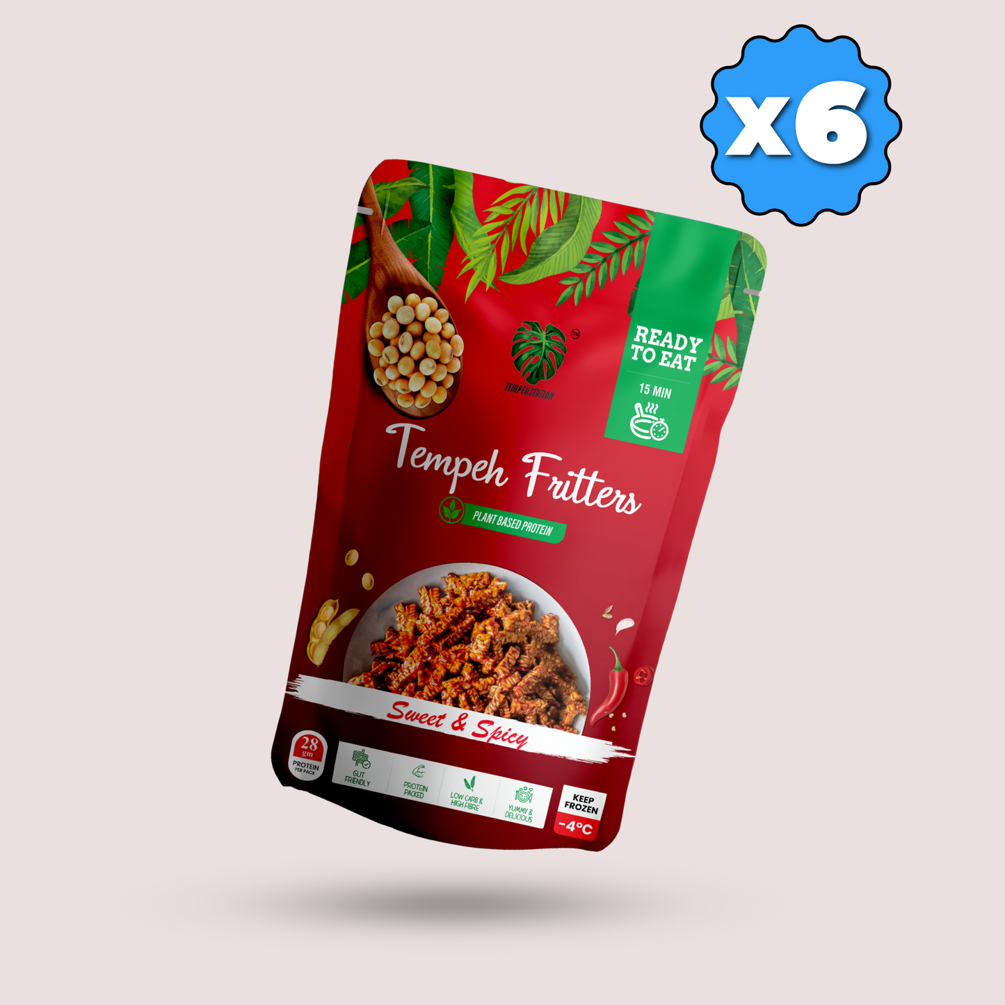 Pack of 6 Tempeh Sweet & Spicy Fritters | 900 g