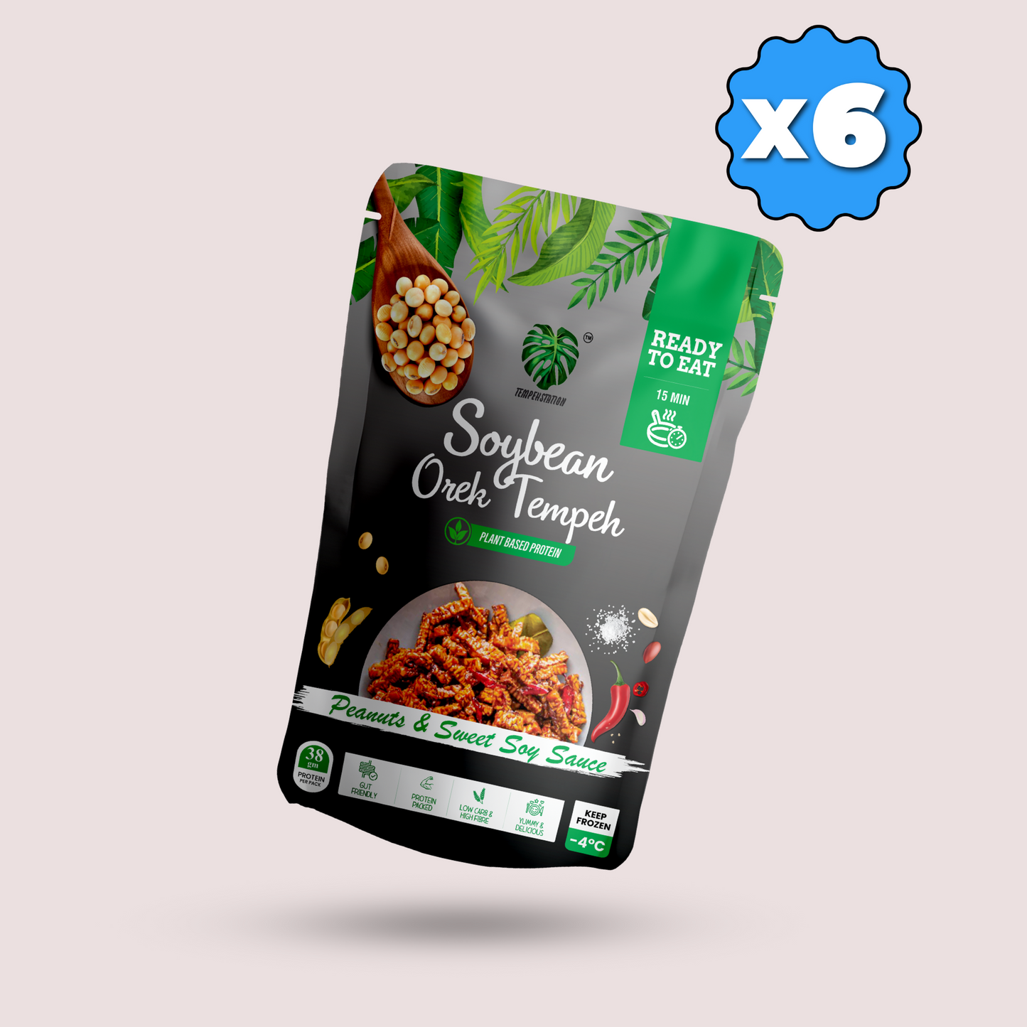 Pack of 6 Soybean Orek Tempeh Fritters | 1200 g