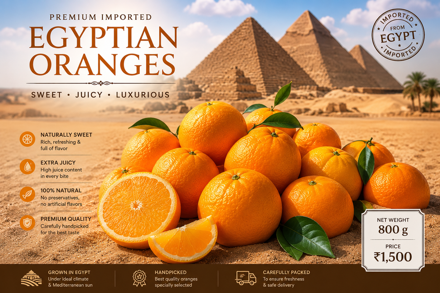 Imported Eygptian Oranges – 800g For Orange LOVERS loaded with vitamin C