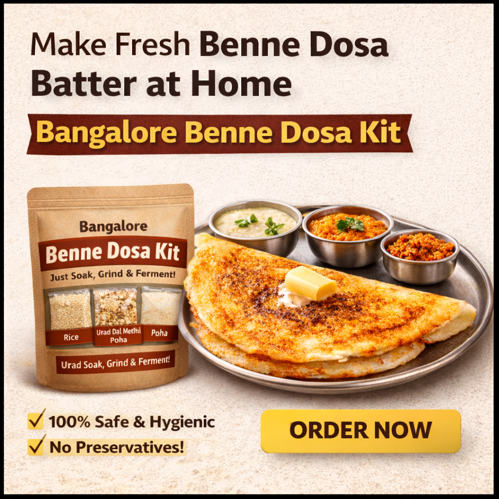 Bangalore Benne Dosa Kit – Make Authentic Crispy Butter Dosa at Home (1350 gms )Make 45 dosa at HOME