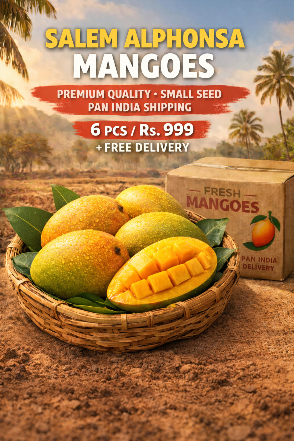 South grown Alphonso Mangoes – Naturally Ripened in South India Sun 6 pcs | 1 KG ☀️ ratangiri
