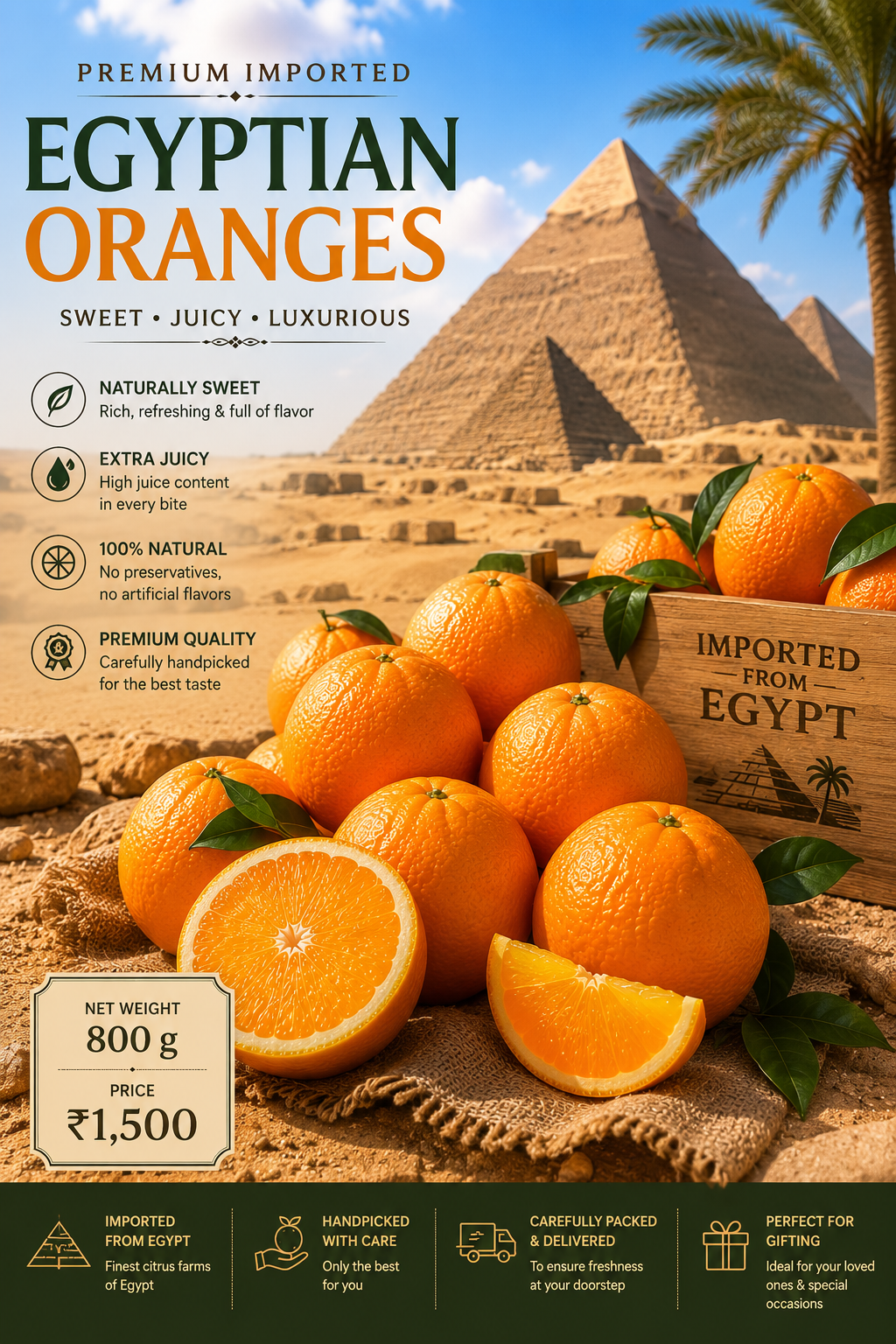 Imported Eygptian Oranges – 800g For Orange LOVERS loaded with vitamin C