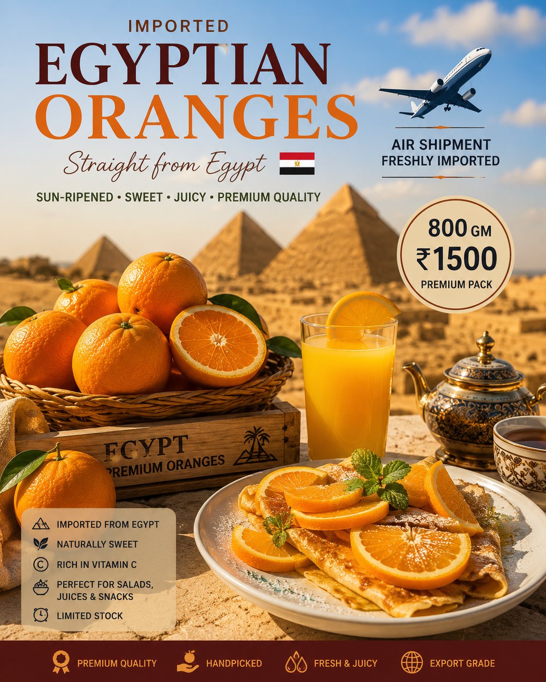 Imported Eygptian Oranges – 800g For Orange LOVERS loaded with vitamin C