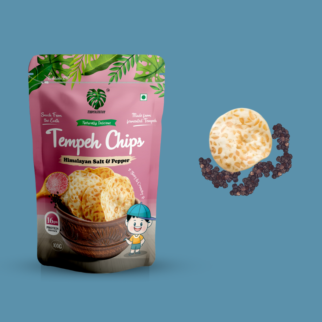 Himalayan Salt & Pepper Tempeh Chips | 100g & Tempeh chocolate truffle Diwali SALE