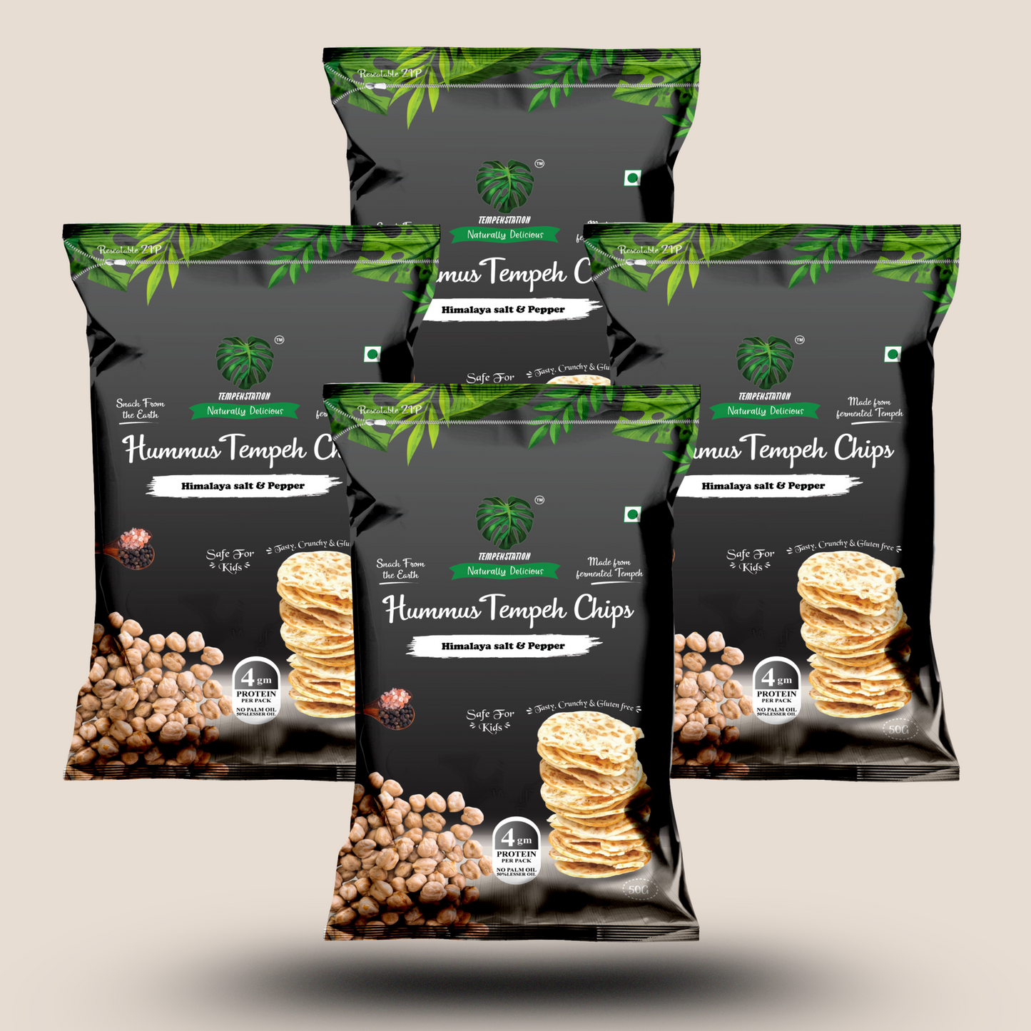 Himalayan Salt & Pepper Hummus Tempeh Chips PACK OF 4