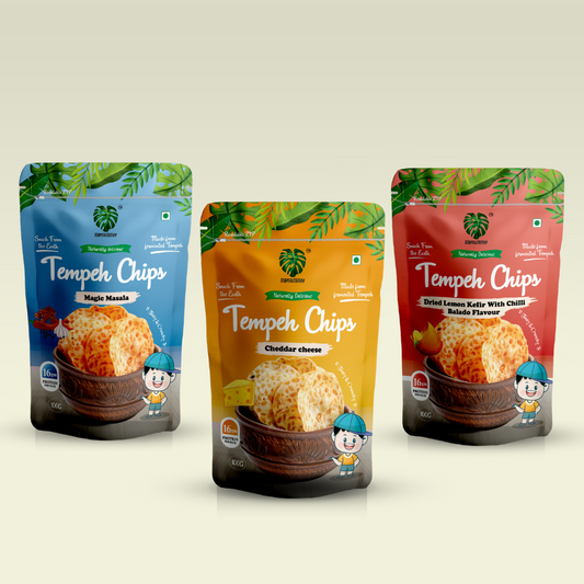 Pack of 3 (variation 2) | Tempeh Chips | 100g each