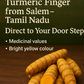 Salem Turmeric Fingers – High Curcumin, Premium GI-Region- 300 gms Selam Haldi Sabut Haldi Khadi Haldi Haldi Gaanth - Cooking Spices