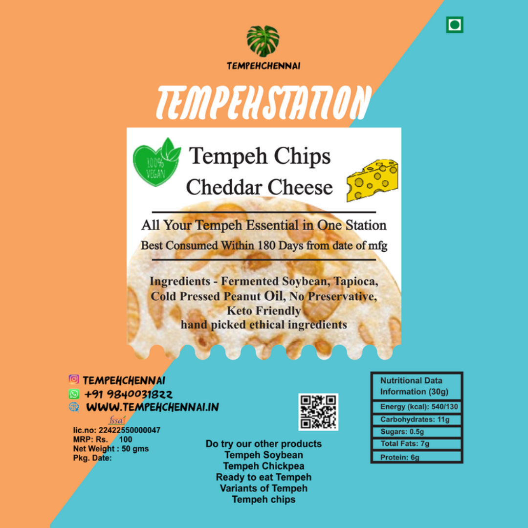 soybean tempeh chips cheddar cheese