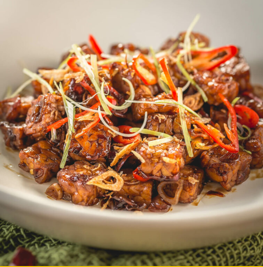 orek tempeh in sweet and spicy sauce