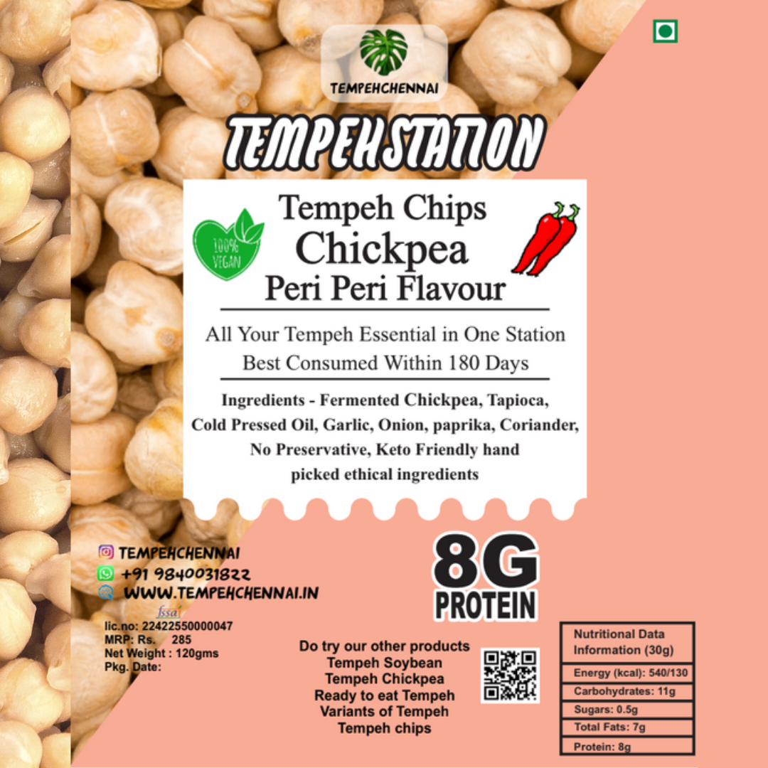 Peri-Peri Chickpea Tempeh Chips | 100g