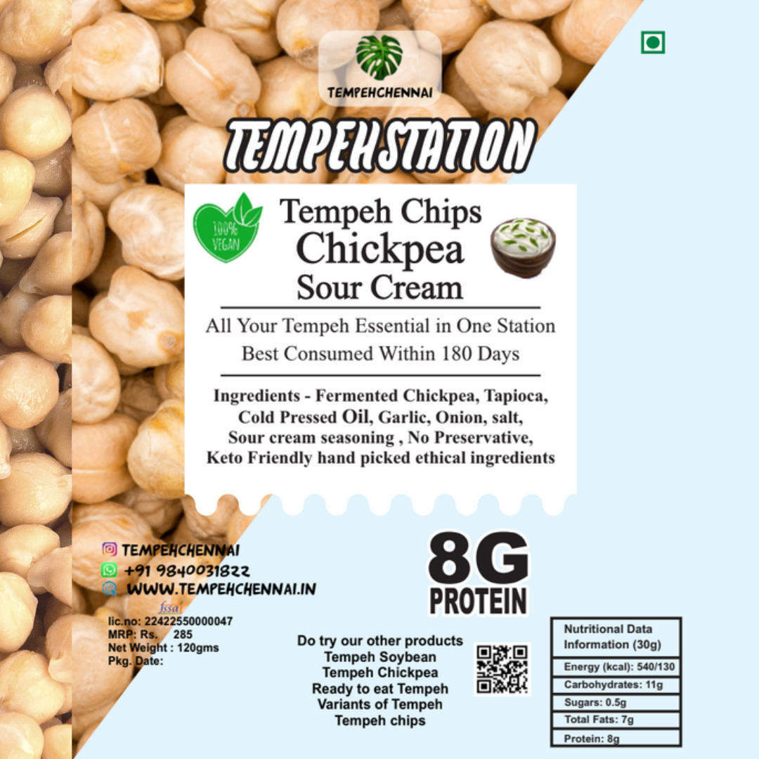 Sour Cream Chickpea Tempeh Chips | 100g